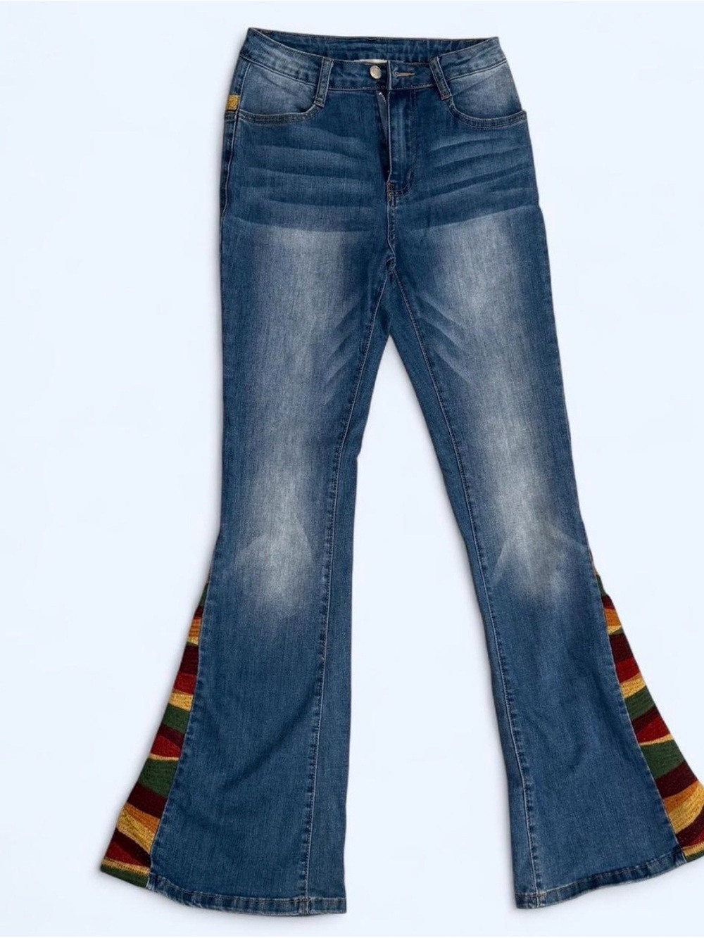 Embroidered Flared Jeans - Picture 2 of 5